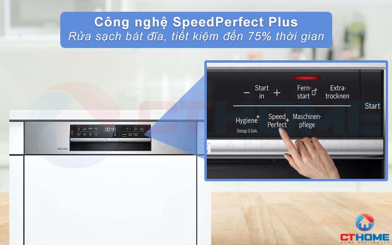 Lựa chọn SpeedPerfect Plus giúp tăng tốc độ rửa, tiết kiệm đến 75% thời gian