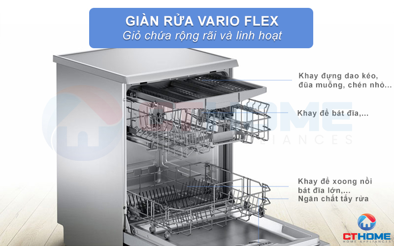 Giỏ chứa VarioFlex mang đến không gian chứa rộng hơn và sự linh hoạt