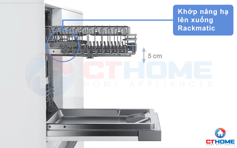 Hệ thống Rackmatic nâng hạ giàn rửa lên xuống, tối ưu không gian chứa