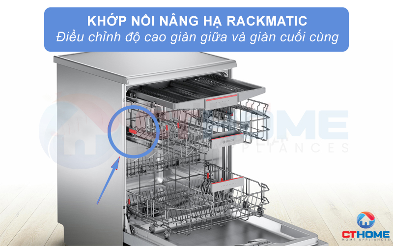 Nâng hạ khoảng cách giữa các giàn rửa với hệ thống Rackmatic