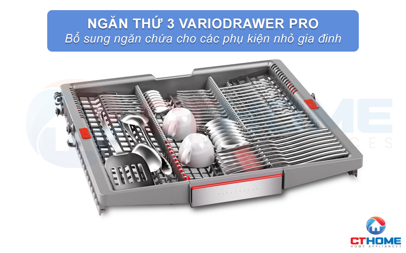 Ngăn chứa thứ 3 VarioDrawer dành riêng cho các vật dụng kích thước nhỏ