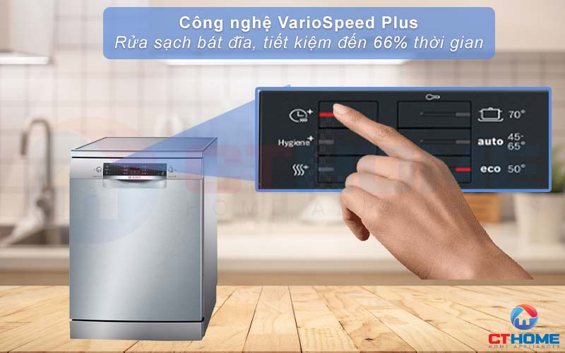 Chức năng VarioSpeed Plus rửa tăng tốc, tiết kiệm thời gian