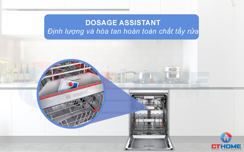 Hỗ trợ hòa tan hiệu quả chất tẩy rửa với hệ thống Dosage Assistant.