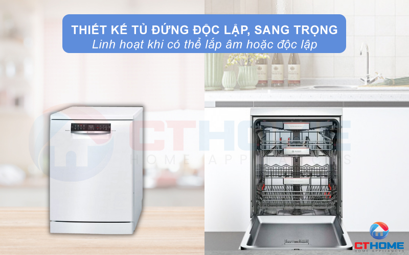 Kiểu dáng độc lập mang đến sự sang trọng, thẩm mỹ cho gian bếp nhà bạn