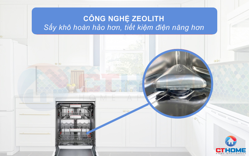 Công nghệ sấy Zeolith giúp bát đĩa khô hơn và tiết kiệm điện hơn.