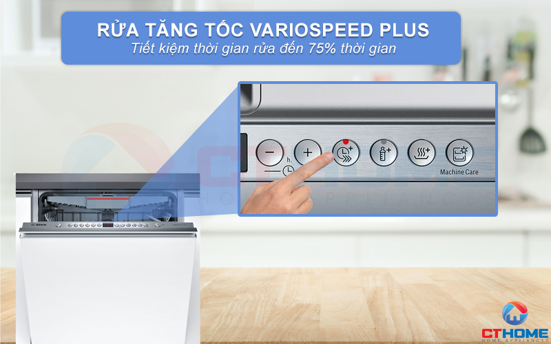 Tiết kiệm đến 75% thời gian rửa với tính năng VarioSpeed Plus