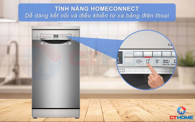 Dễ dàng kết nối và điều khiển máy rửa bát từ xa trên điện thoại thông qua ứng dụng “Home connect”