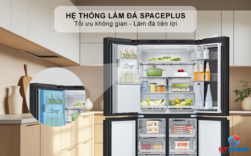 Tối ưu không gian và tối đa diện tích với hệ thống làm đá Slim SpacePlus™