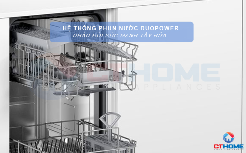 Hệ thống phun nước DuoPower nhân đôi sức mạnh tẩy rửa