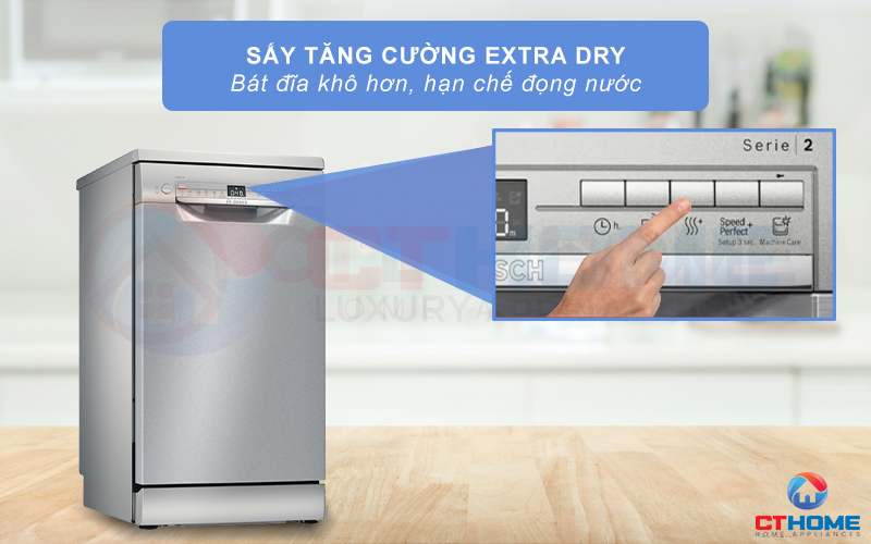 Bát đĩa khô hơn nhờ chương trình Extra Dry