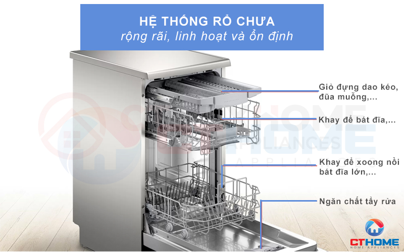 Hệ thống giỏ giữa và dưới cùng chắc chắn và ổn định