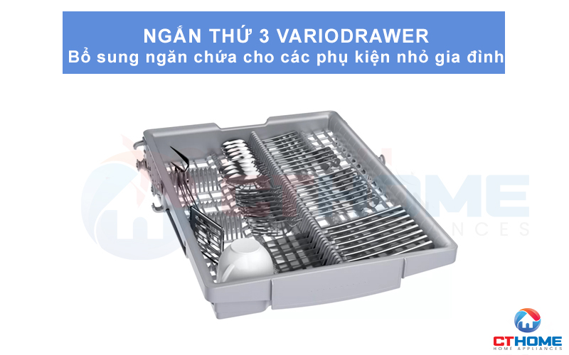 Máy rửa bát Bosch còn có thêm ngăn chứa thứ 3 VarioDrawer