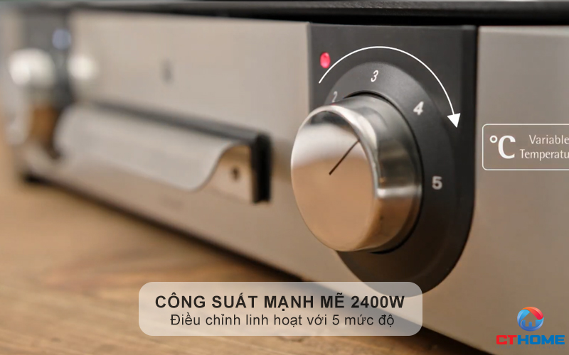 Công suất  mạnh mẽ 2400W - Điều chỉnh linh hoạt với 5 mức độ