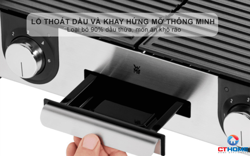 Lỗ thoát dầu và khay hứng mỡ thông minh - Loại bỏ 90% dầu thừa, món ăn khô ráo