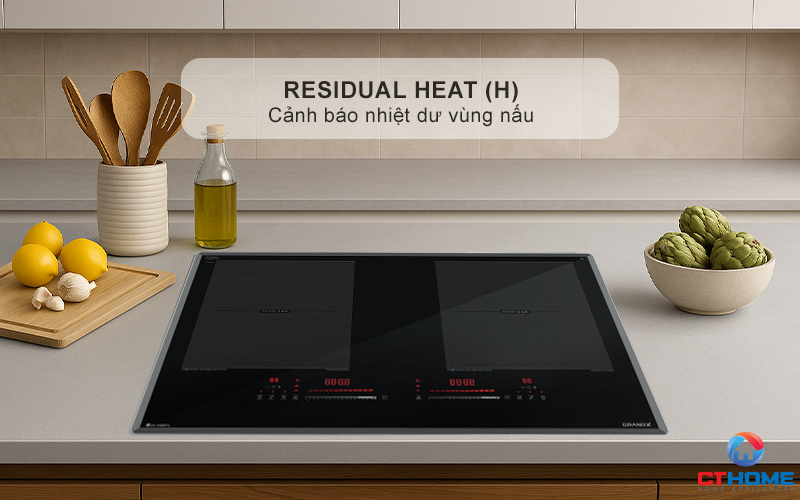 Tự động nhận diện nồi (Automatically find pot) và chỉ làm nóng khi có nồi, an toàn và tiết kiệm