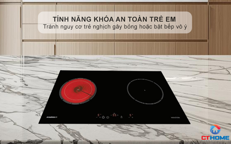 Tính năng khóa trẻ em an toàn và cảnh báo thông minh