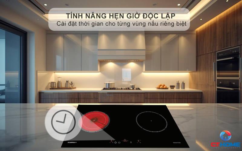 Hẹn giờ nấu và tắt bếp