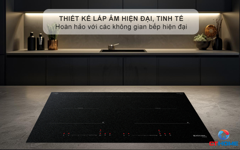 Thiết kế bếp từ âm tủ sang trọng, tinh tế
