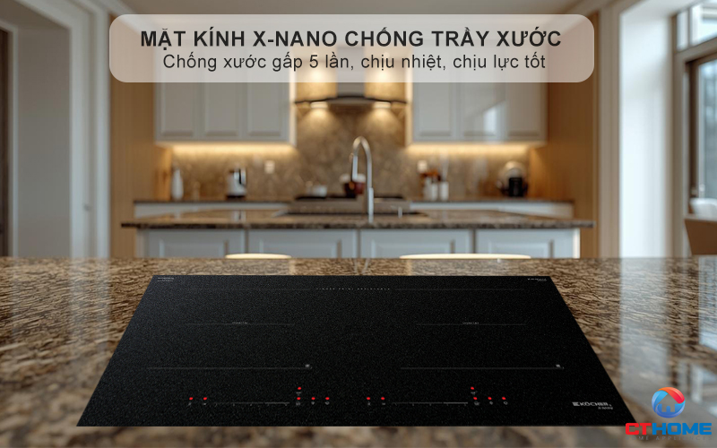 Thiết kế bếp từ âm tủ sang trọng, tinh tế