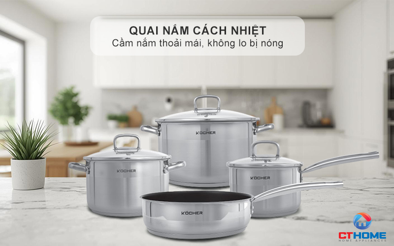 Quai cầm cách nhiệt, tán đinh chắc chắn