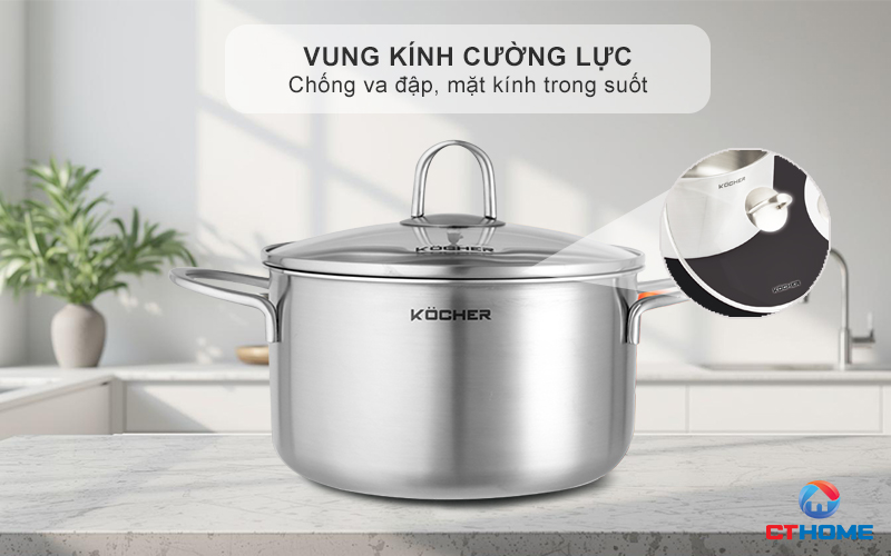 Nắp nồi sử dụng kính cường lực chống vỡ