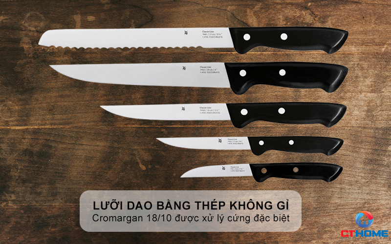 Lưỡi dao bằng chất liệu Thép không gỉ Cromargan 18/10