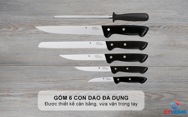 Gồm 6 con dao đa dụng - Phù hợp cho mọi nhu cầu sử dụng