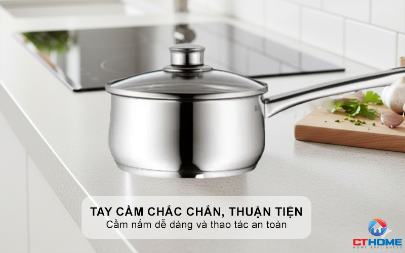 Tay cầm chắc chắn, thuận tiện cầm nắm, cách nhiệt tốt
