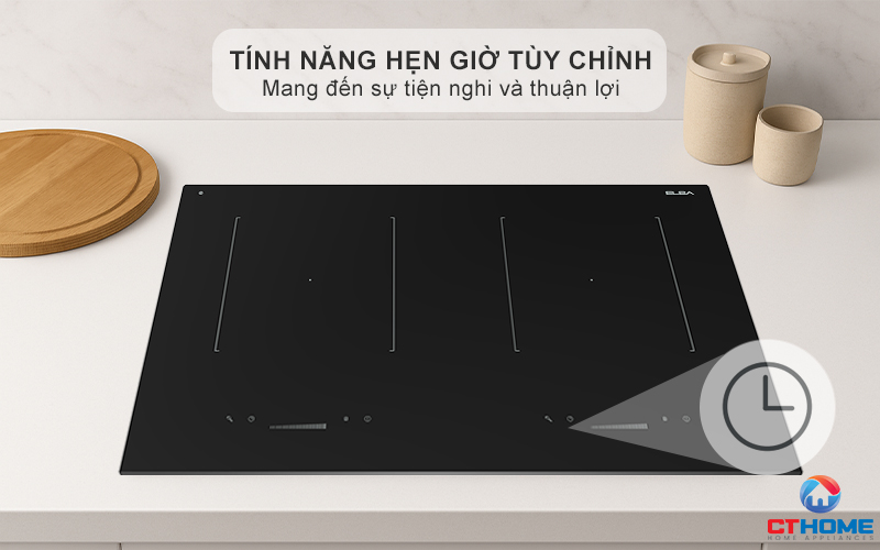 BẾP TỪ 2 VÙNG NẤU ÂM BÀN ELBA  ELIO 71 00 MÀU ĐEN 4600W  ELIO7100 10