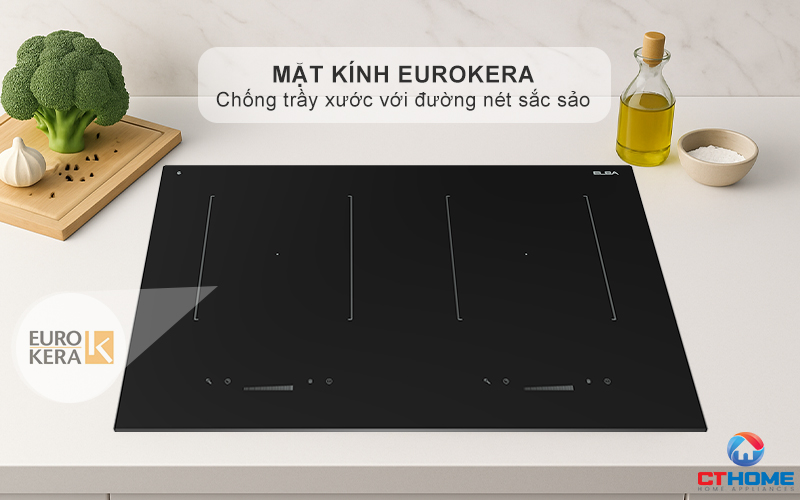 BẾP TỪ 2 VÙNG NẤU ÂM BÀN ELBA  ELIO 71 00 MÀU ĐEN 4600W  ELIO7100 2