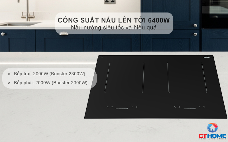 BẾP TỪ 2 VÙNG NẤU ÂM BÀN ELBA  ELIO 71 00 MÀU ĐEN 4600W  ELIO7100 3