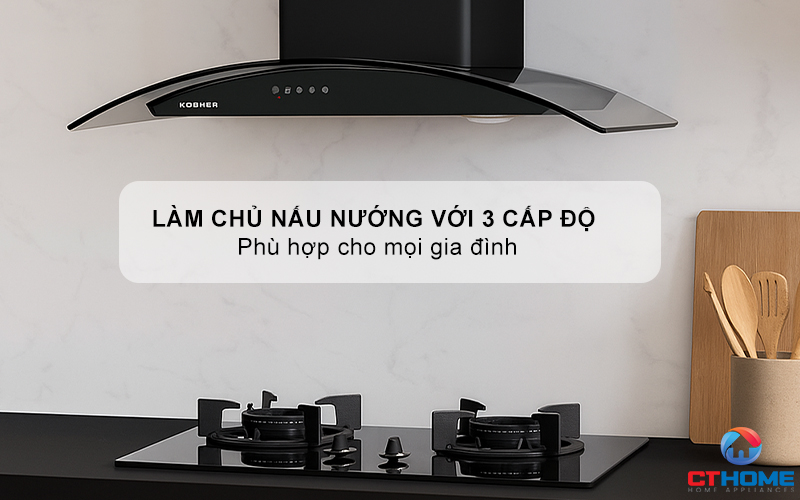 MÁY HÚT MÙI GẮN TƯỜNG KÍNH CONG KOCHER K-8870BL NGANG 70CM K8870BL 4