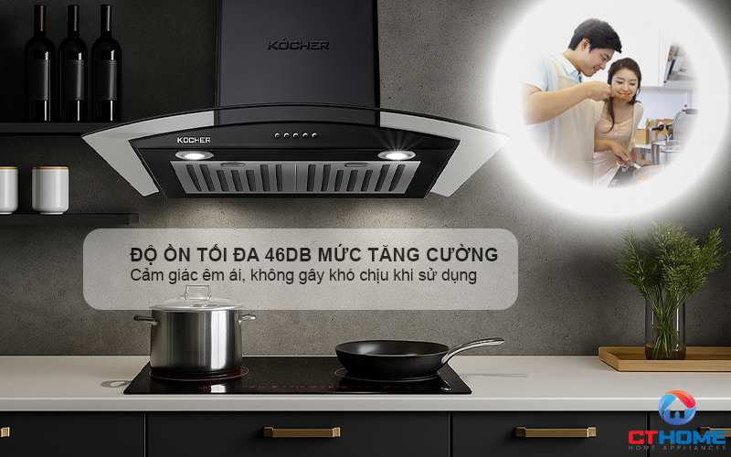 MÁY HÚT MÙI GẮN TƯỜNG KÍNH CONG KOCHER K-8870BL NGANG 70CM K8870BL 6