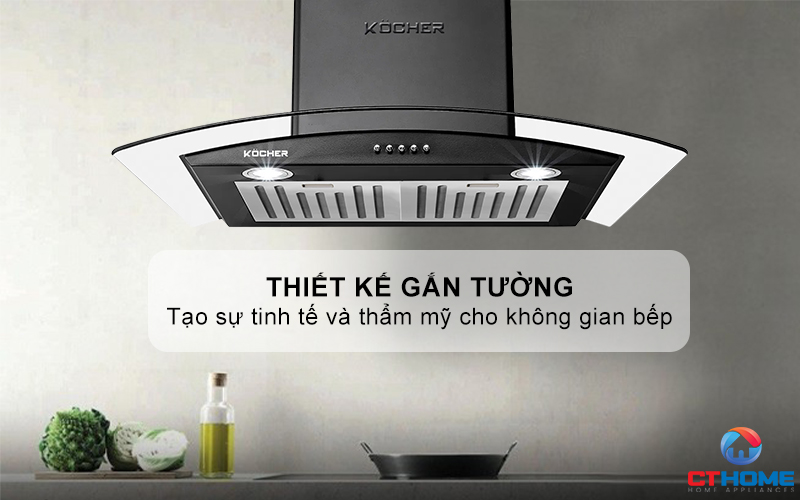 MÁY HÚT MÙI GẮN TƯỜNG KÍNH CONG KOCHER K-8870BL NGANG 70CM K8870BL 1