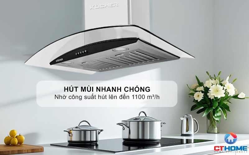 MÁY HÚT MÙI GẮN TƯỜNG KÍNH CONG KOCHER K-8870PRO NGANG 70CM K8870PRO 2