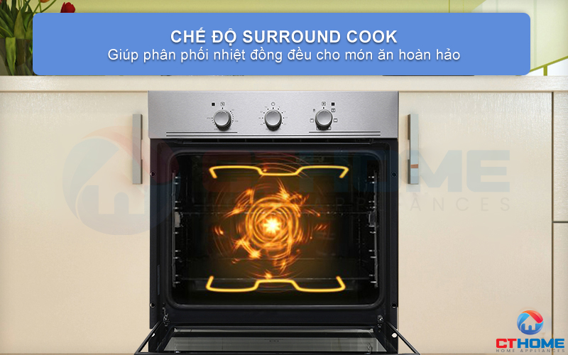 Phân phối nhiệt cho thức ăn chín đều với chức năng SurroundCook