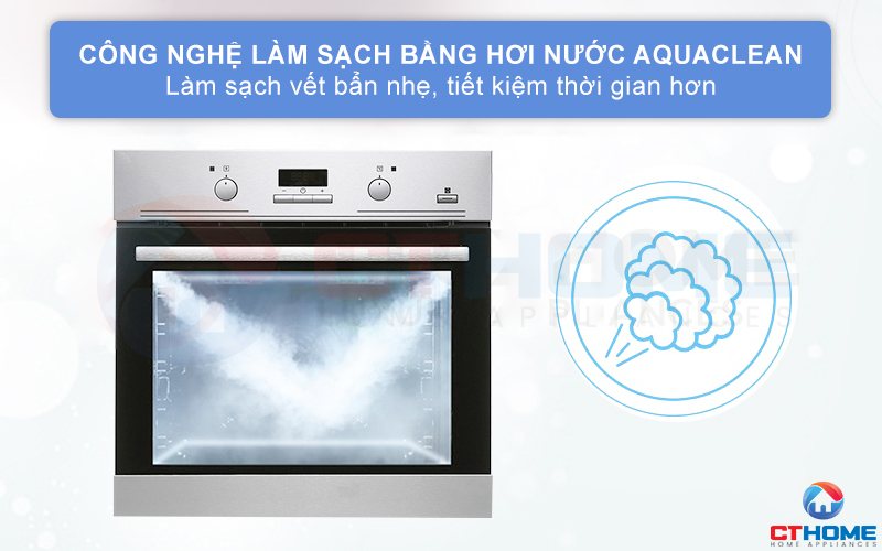 Làm sạch lò dễ dàng với chức năng làm sạch bằng hơi nước AquaClean