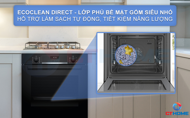 Khoang lò được vệ sinh sạch sẽ nhờ cơ chế EcoClean Direct đặc biệt