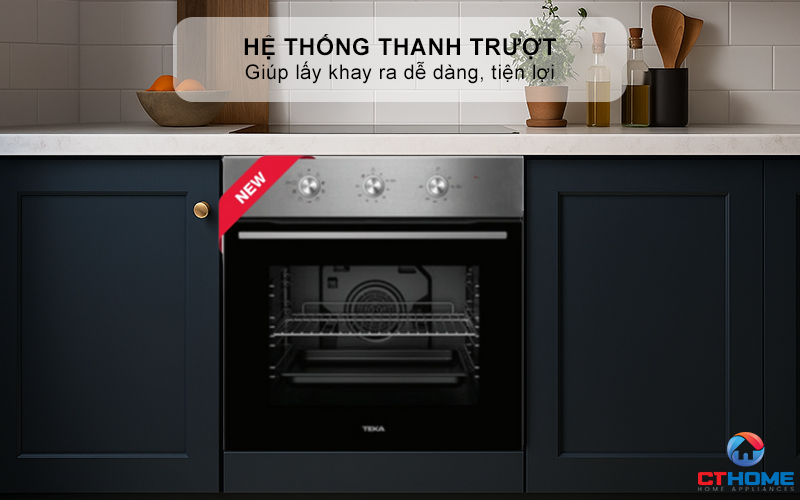 Hệ thống thanh trượt giúp lấy khay ra dễ dàng