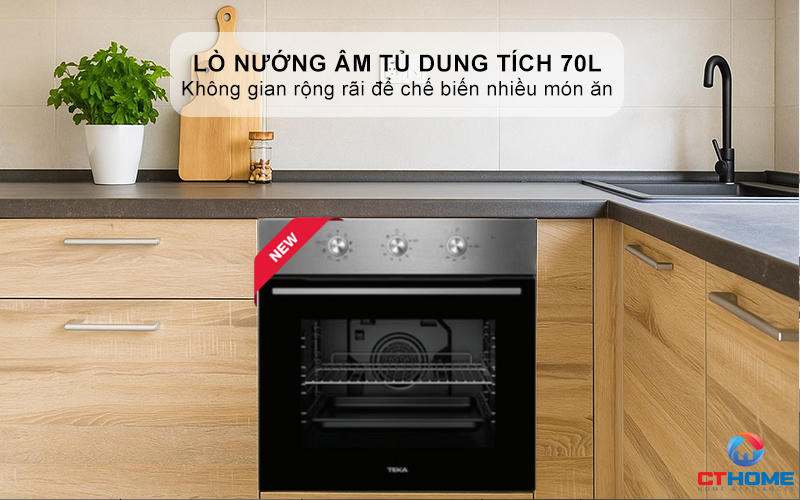 Lò nướng dung tích 70L thoải mái sử dụng
