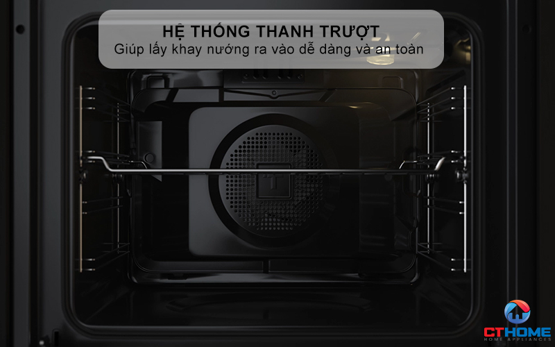 Hệ thống thanh trượt giúp lấy khay ra dễ dàng