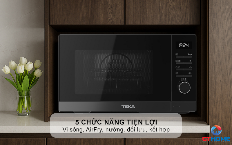 Chức năng nấu nướng: lò vi sóng, AirFry (chiên không dầu), nướng, đối lưu, chế độ kết hợp