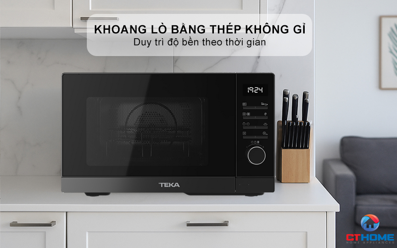 Khoang lò bằng thép không gỉ, bền và dễ vệ sinh