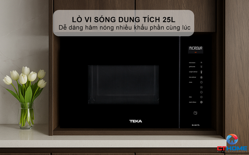 Lò vi sóng dung tích 25L thoải mái sử dụng