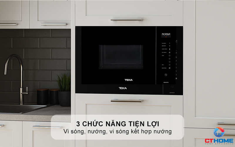 3 chức năng: Vi sóng, nướng, vi sóng kết hợp nướng