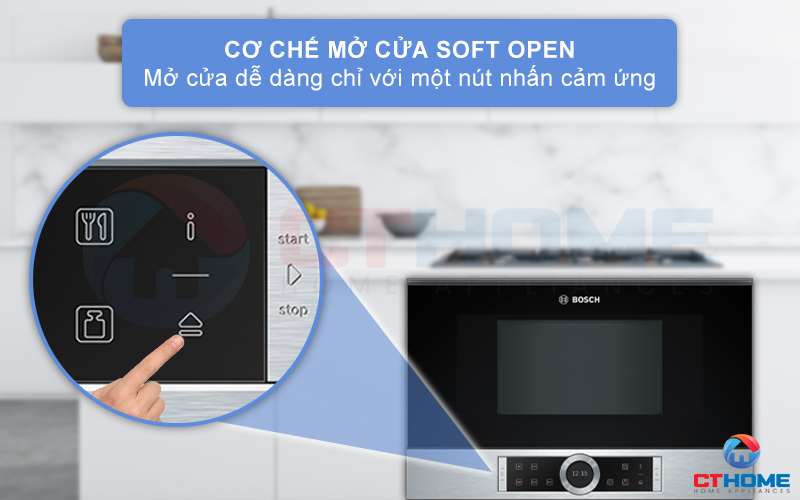 Cơ chế Soft Open giúp người dùng mở lò vi sóng một cách dễ dàng chỉ bằng một nút nhấn