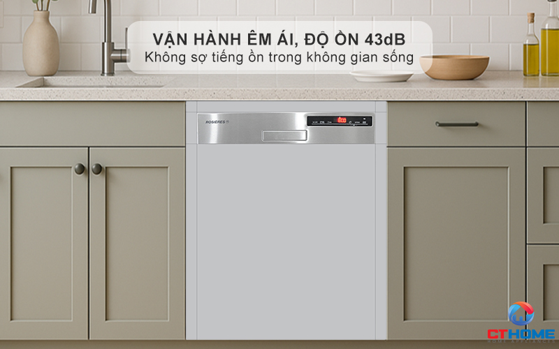 Vận hành êm ái, với độ ồn chỉ 43dB (A)
