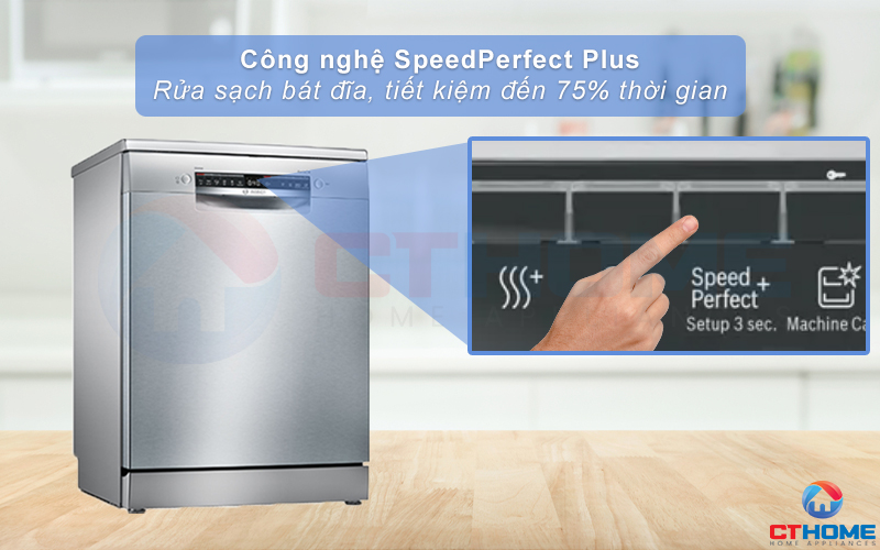 Chức năng SpeedPerfect Plus tăng tốc, giảm thời gian rửa lên đến 75%