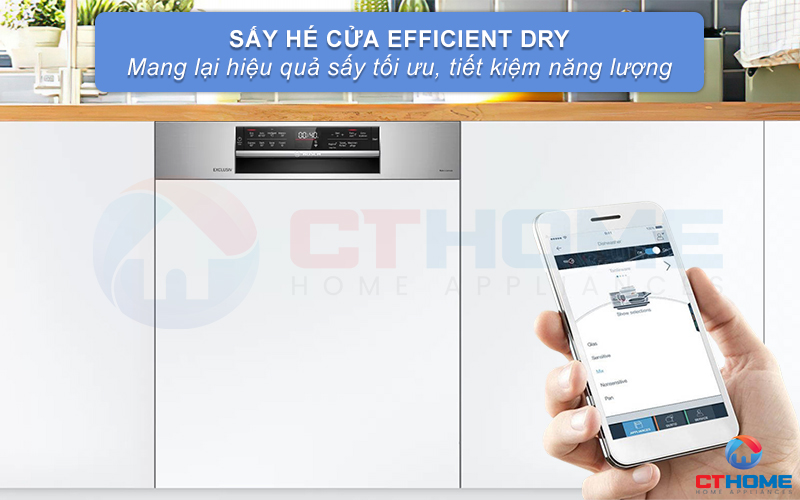 Sấy hé cửa Efficient Dry mang lại hiệu quả sấy khô tối ưu và tiết kiệm điện năng