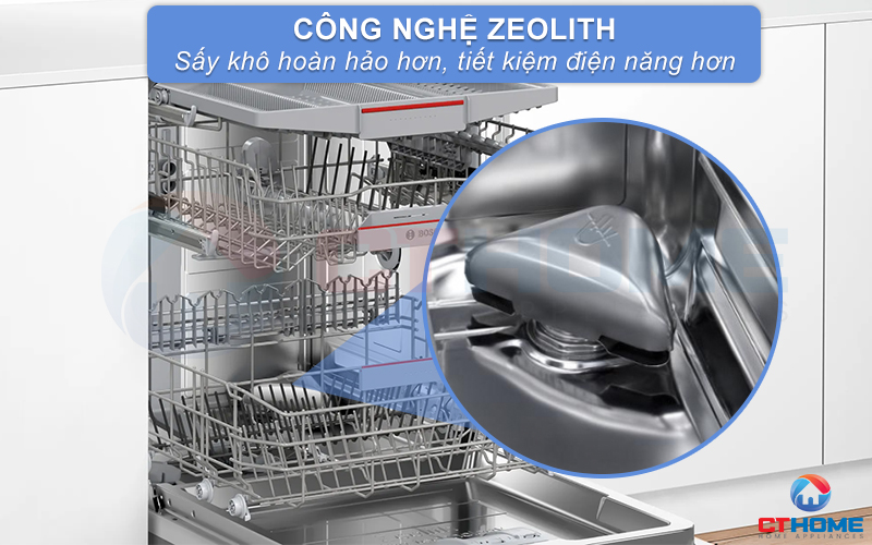 Công nghệ sấy Zeolith giúp bát đĩa khô hơn và tiết kiệm điện hơn.